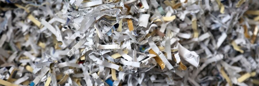 Shredded Sensitive Information. Shredded Secret Documents and information close up.